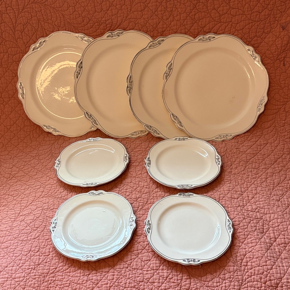 Elegant Cream Dinnerware Set Homer Laughlin Virginia Rose 8 Pieced